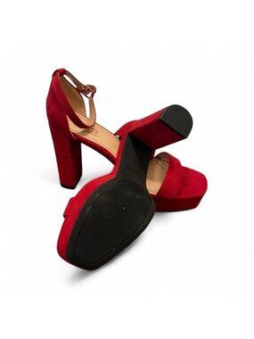 Rouge Helium Red Block Heels – Size 8.5